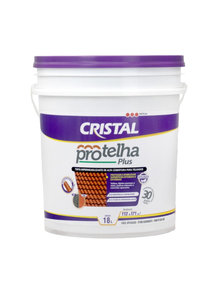 Protelha Plus Cristal, 18L Incolor - Tinta Impermeabilizante para telhas