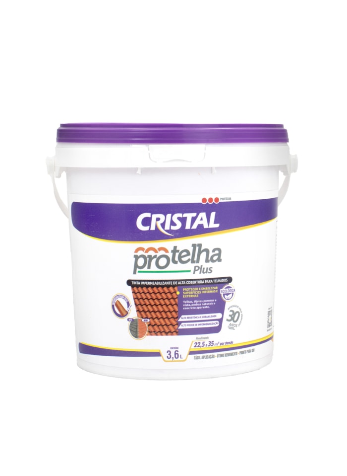 Protelha Plus Cristal, 3,6L Branco - Tinta Impermeabilizante para telhas