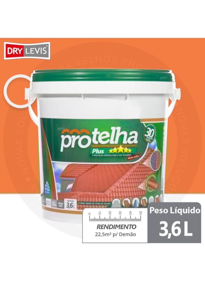Protelha Plus Cristal, 3,6L Cerâmica Telha - Tinta Impermeabilizante para telhas