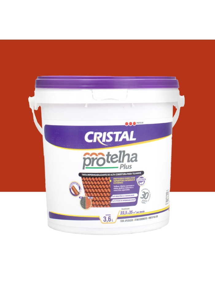 Protelha Plus Cristal, 3,6L Cerâmica Telha - Tinta Impermeabilizante para telhas