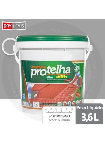 Protelha Plus Cristal, 3,6L Cinza - Tinta Impermeabilizante para telhas