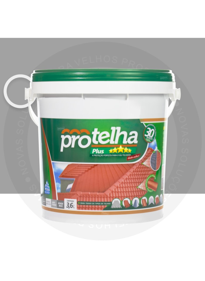 Protelha Plus Cristal, 3,6L Cinza - Tinta Impermeabilizante para telhas