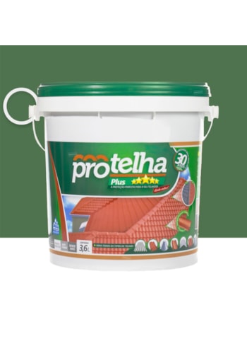Protelha Plus Cristal, 3,6L Verde Quadra - Tinta Impermeabilizante para telhas