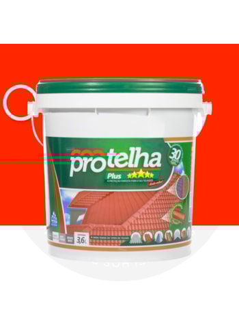 Protelha Plus Cristal, 3,6L Vermelho - Tinta Impermeabilizante para telhas