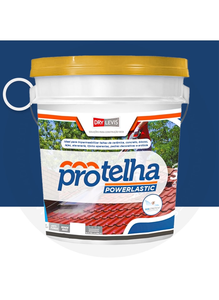 Protelha Powerlastic Cristal, 18L Azul França - Impermeabilizante para Telhas