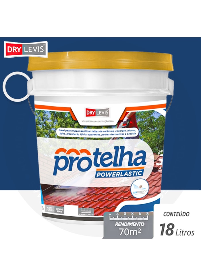 Protelha Powerlastic Cristal, 18L Azul França - Impermeabilizante para Telhas