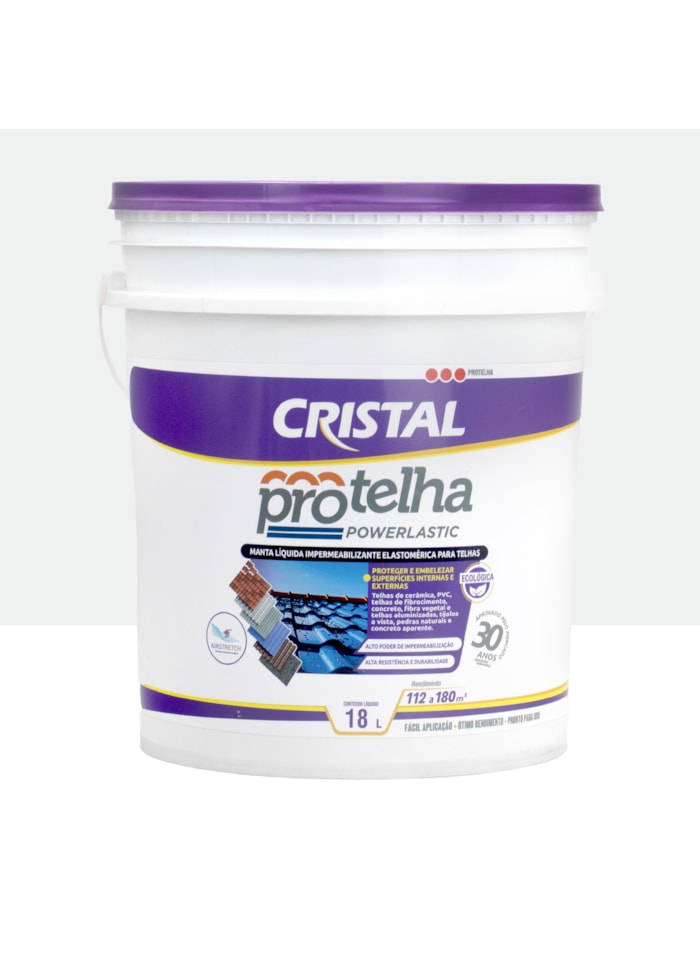 Protelha Powerlastic Cristal, 18L Branco - Impermeabilizante para Telhas