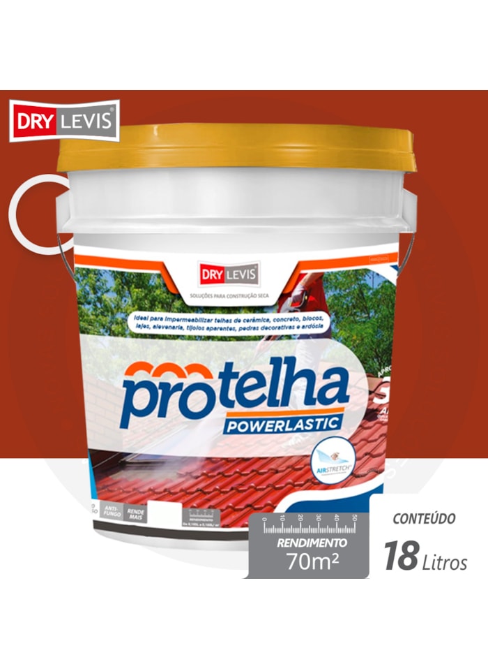 Protelha Powerlastic Cristal, 18L Cerâmica Telha - Impermeabilizante para Telhas