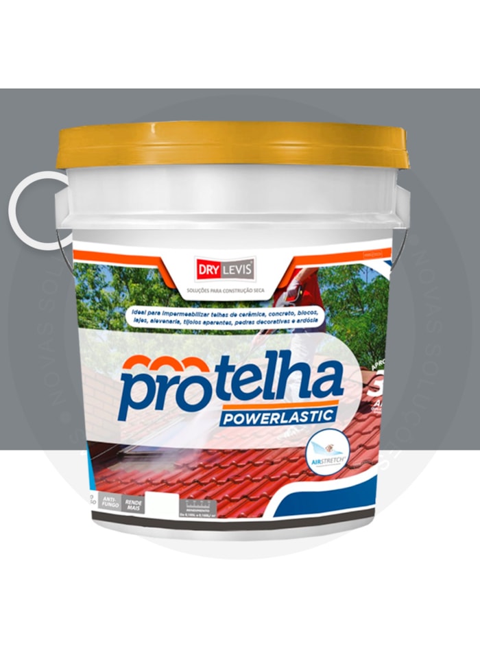 Protelha Powerlastic Cristal, 18L Cinza - Impermeabilizante para Telhas