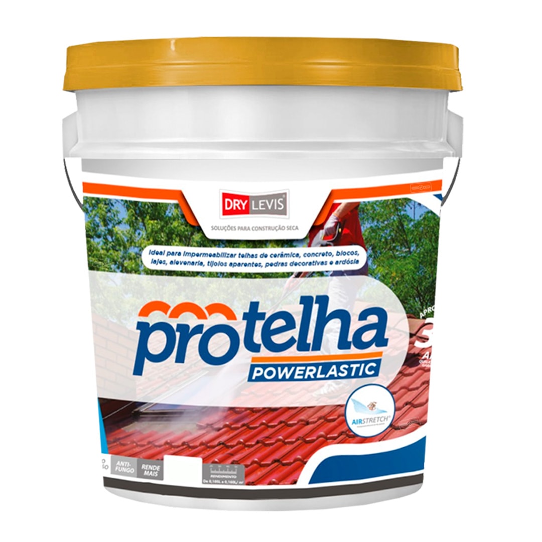 Protelha Powerlastic Cristal, 18L Cinza - Impermeabilizante para