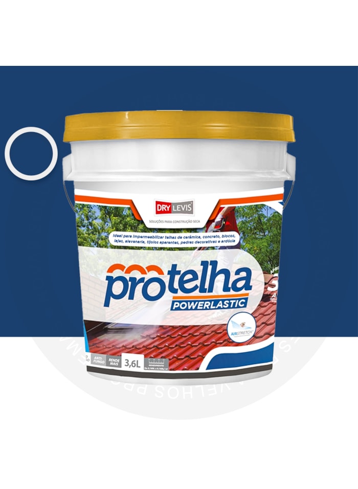 Protelha Powerlastic Cristal, 3,6L Azul França - Impermeabilizante para Telhas