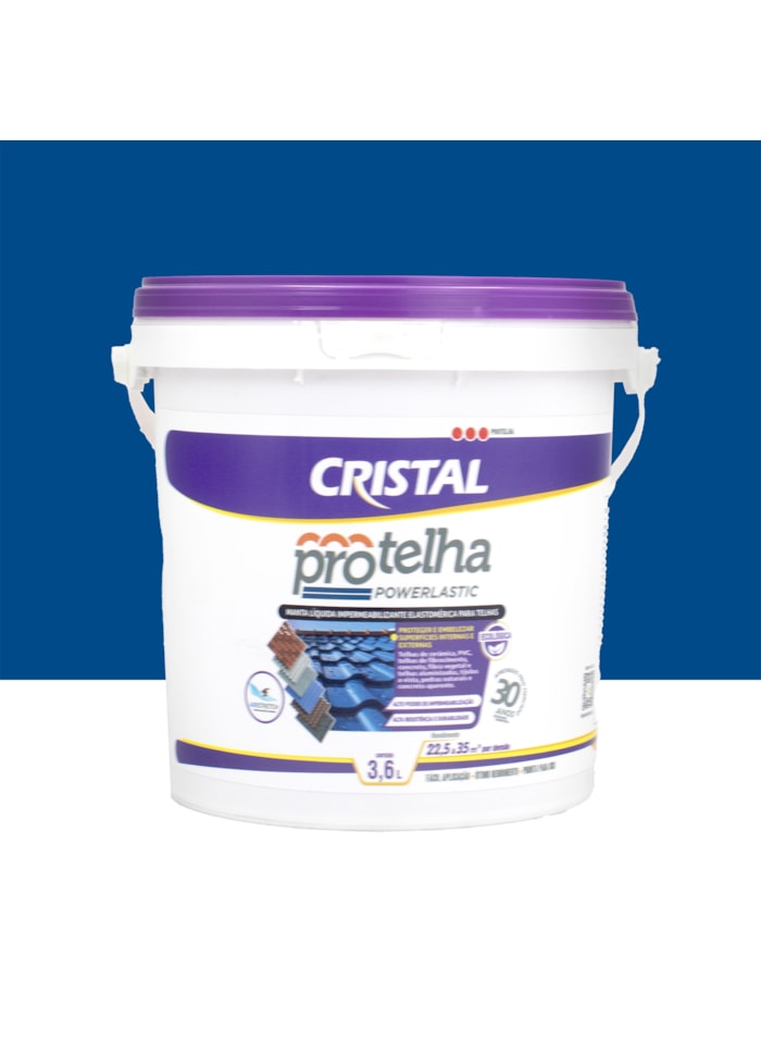 Protelha Powerlastic Cristal, 3,6L Azul França - Impermeabilizante para Telhas