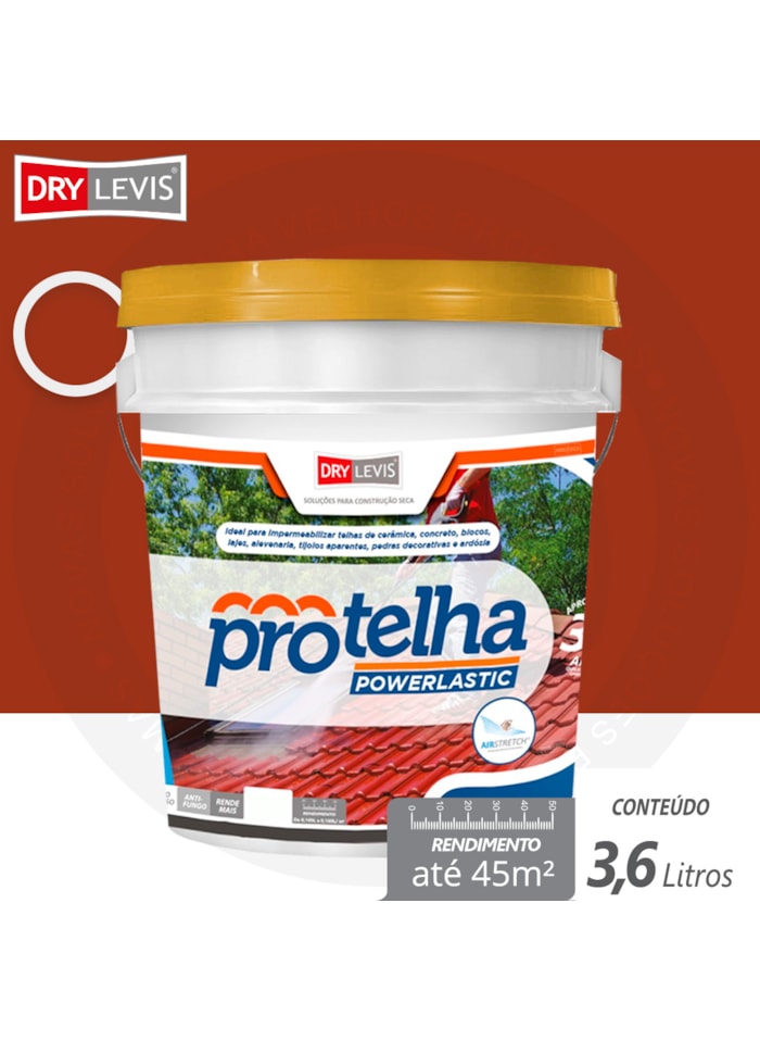 Protelha Powerlastic Cristal, 3,6L Cerâmica Telha - Impermeabilizante para telhas