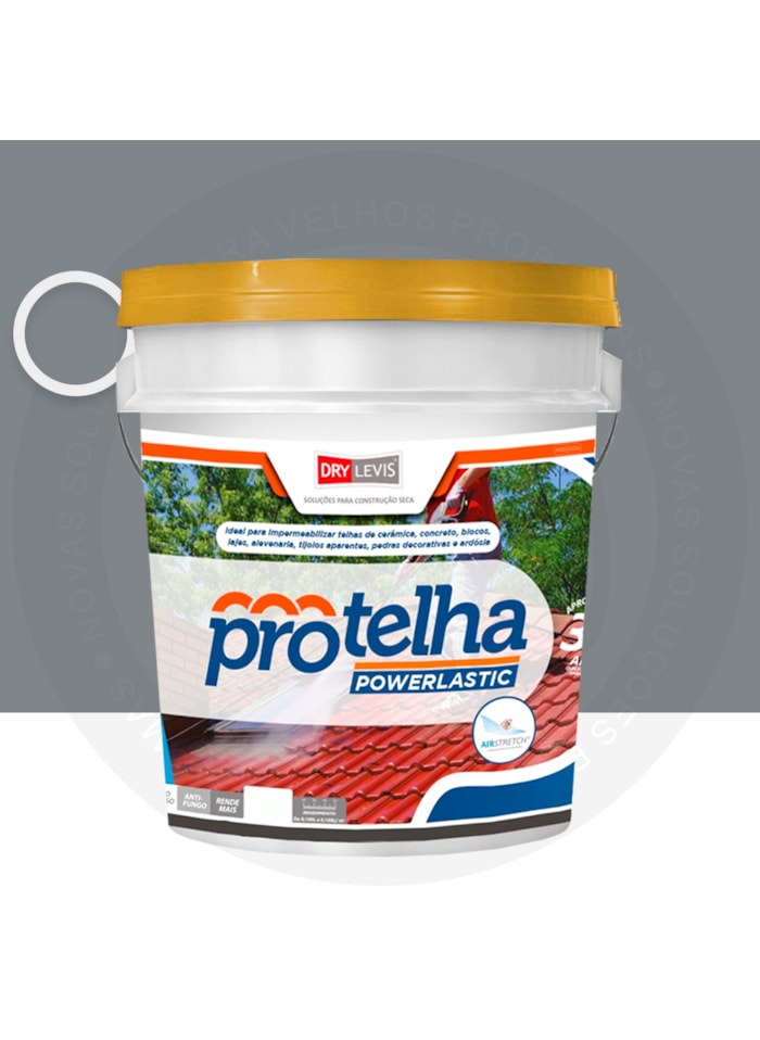 Protelha Powerlastic Cristal, 3,6L Cinza - Impermeabilizante para telhas