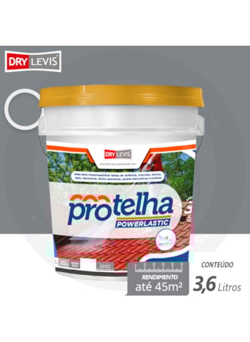 Protelha Powerlastic Cristal, 3,6L Cinza - Impermeabilizante para telhas