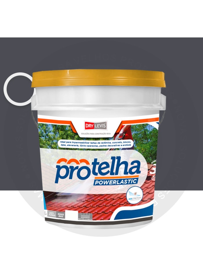 Protelha Powerlastic Cristal, 3,6L Grafite - Impermeabilizante para telhas