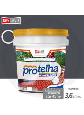 Protelha Powerlastic Cristal, 3,6L Grafite - Impermeabilizante para telhas