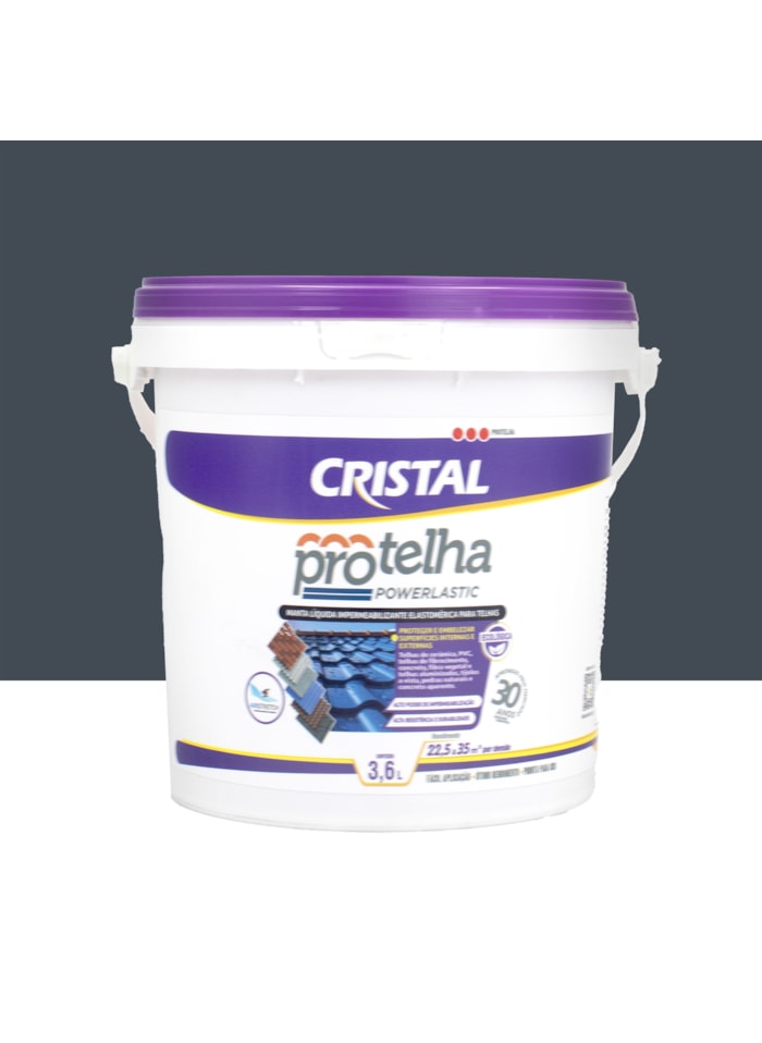 Protelha Powerlastic Cristal, 3,6L Grafite - Impermeabilizante para telhas