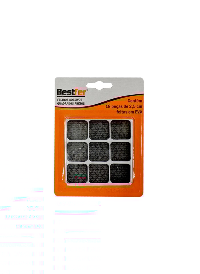Protetor Adesivo Quadrado 2,5x2,5cm Bestfer - 18 Peças