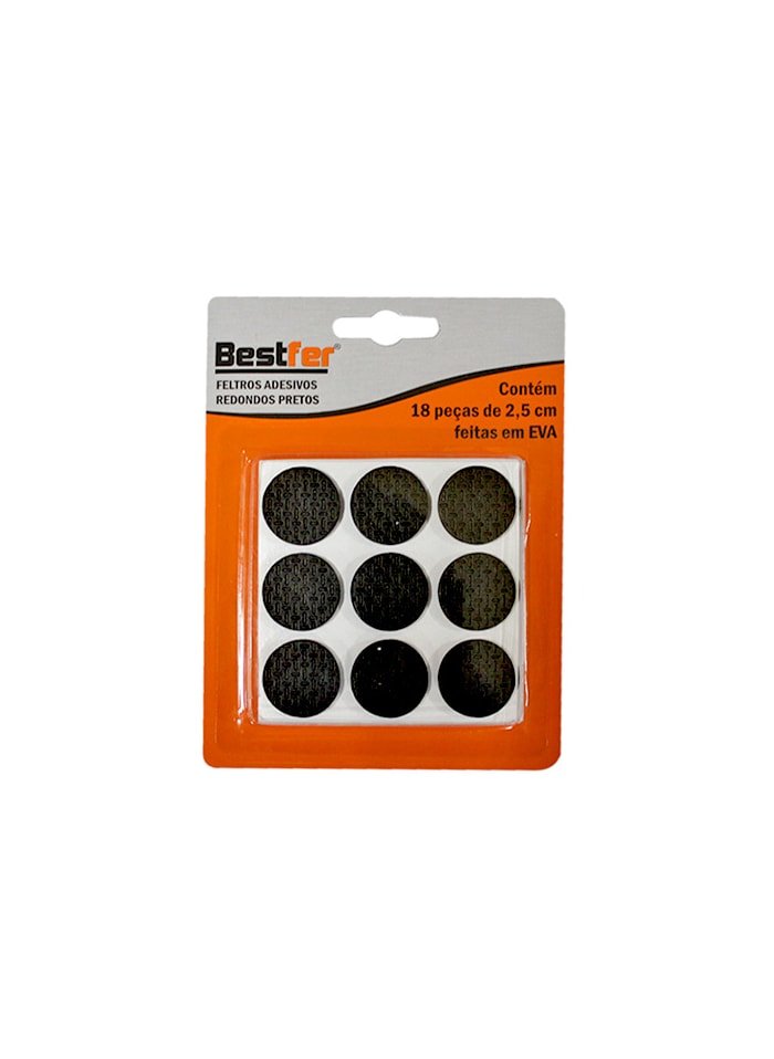Protetor Adesivo Redondo 2,5cm Bestfer - 18 Peças