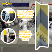 Protetor de Garagem Para-Choque Parede EVA Autocolante p/ Estacionamento - 50CMX10CMX3CM