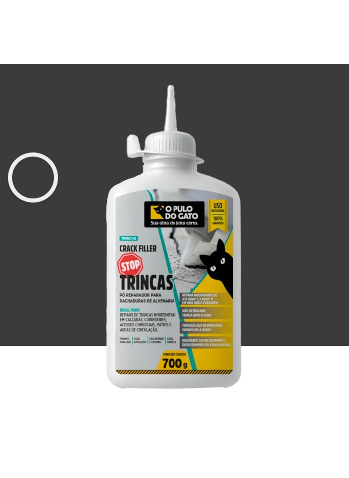 Pulo do Gato Crack Filler Stop Trincas, 700G Asfalto - Pó Reparador para Rachaduras de Alvenaria
