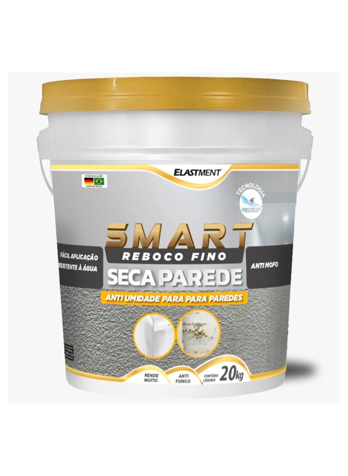 Reboco Fino Seca Parede Elastment 20KG Cinza