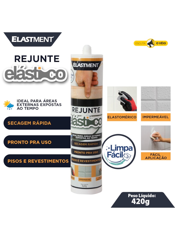 Rejunte Elástico Elastment 420G Cinza Outono