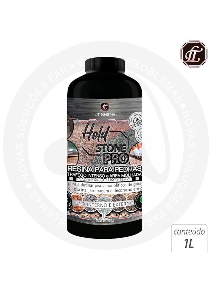 Resina para Pedras Hold Stone Pro, 1L - Alta Fixação e Proteção