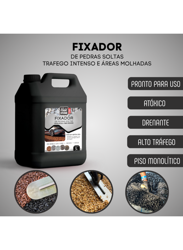 Resina para Pedras Hold Stone Pro, 5L - Alta Fixação e Proteção