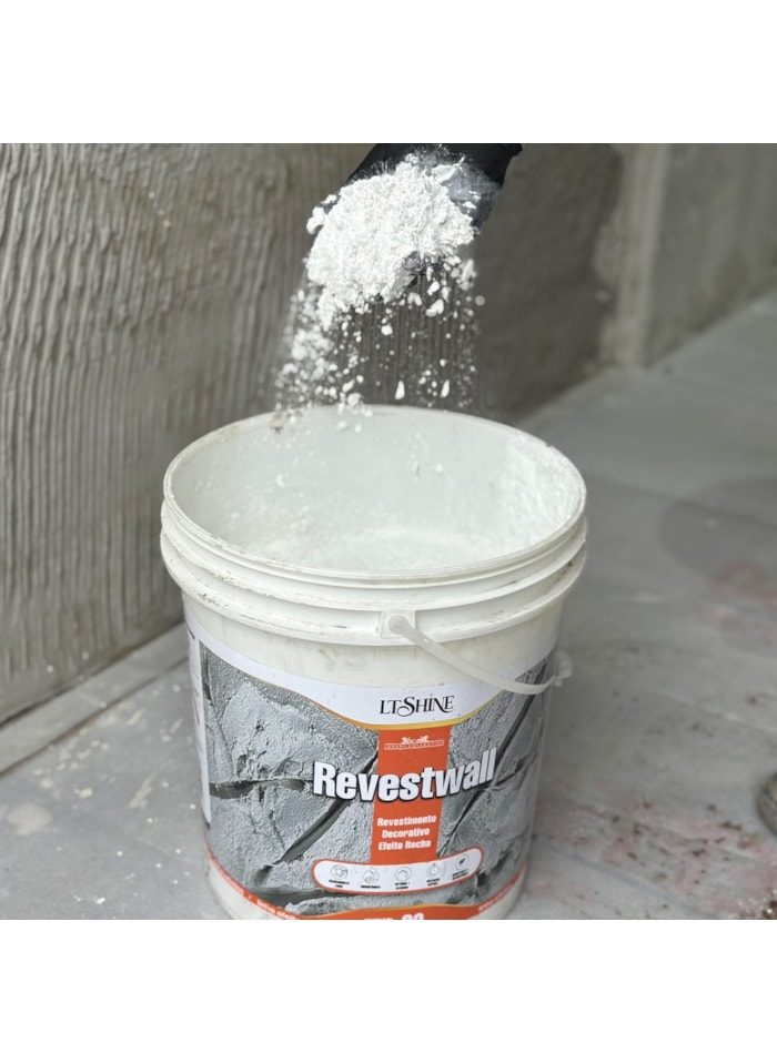 Revestwall Revestimento Decorativo LT Shine, 20KG Branco - Baixa Absorção de Água, Secagem Rápida