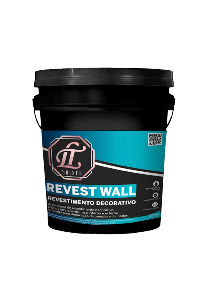 Revestwall Revestimento Decorativo LT Shine, 5KG Bege - Baixa Absorção de Água, Secagem Rápida