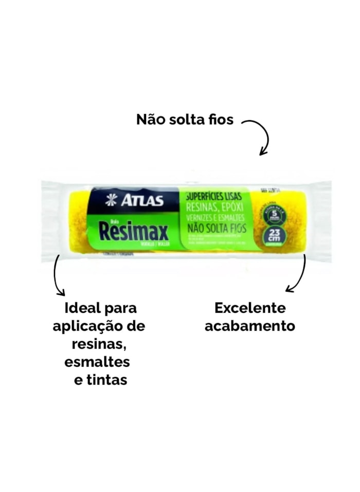 Rolo de pintura Resimax Sintética 5cm Atlas