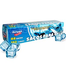 Saco Para Gelo Descartável Kit com 15 caixas (c/ 08 Saquinhos) 192 Cubos
