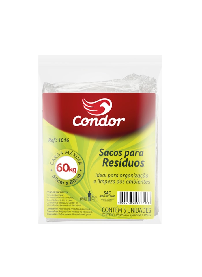 Sacos para Resíduos Condor - 5 Unidades