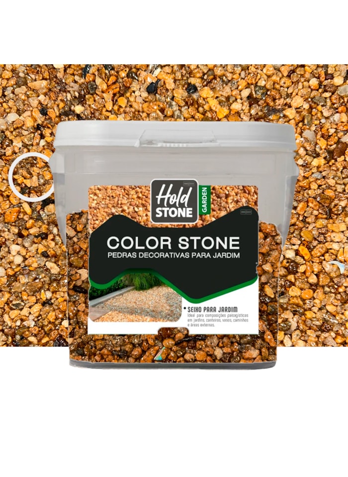 Seixo para Jardim Hold Stone Garden 2KG Pedra Âmbar — Pedra Natural Decorativa para Vasos, Canteiros e Projetos de Paisagismo