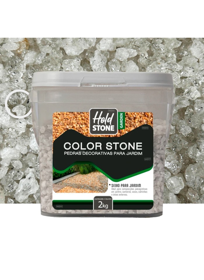 Seixo para Jardim Hold Stone Garden 2KG Quartzo — Pedra Natural Decorativa para Vasos, Canteiros e Áreas Externas