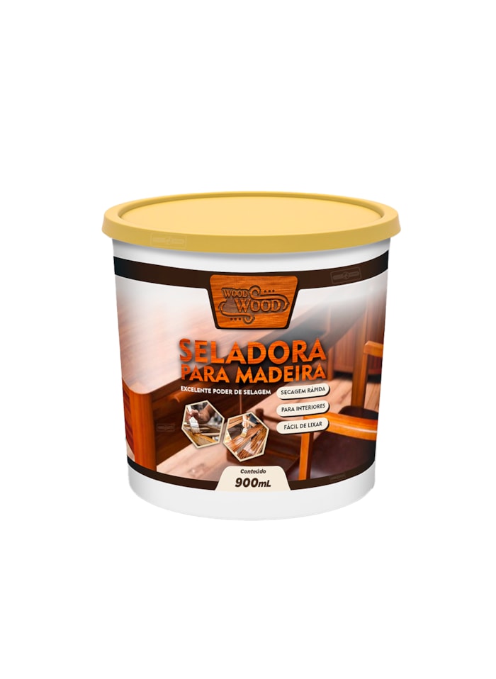 Seladora para Madeira Wood Wood, 900ML - Secagem Rápida, Pronto para Uso