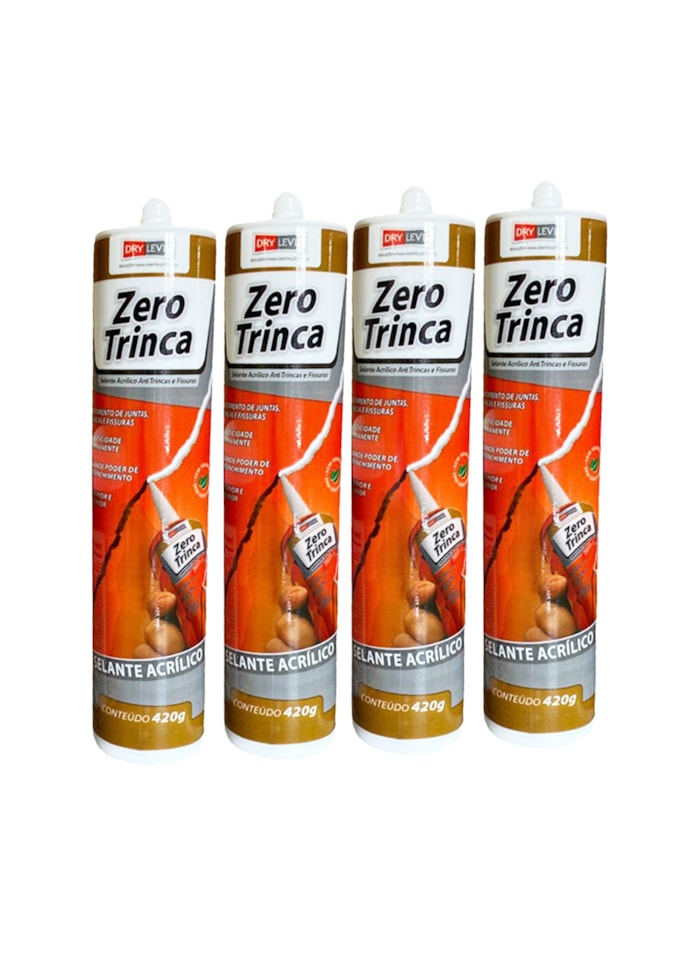 Selante Acrílico para Trincas e Fissuras Zero Trinca 420G - 4 unidades