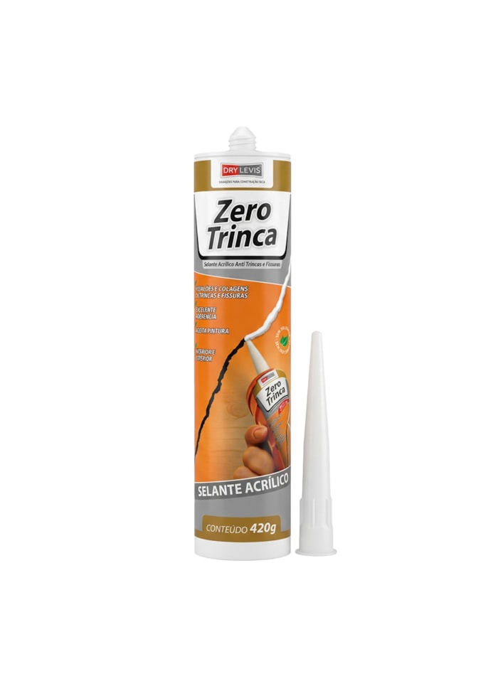 Selante Acrílico Zero Trinca Dry Levis, 420G Branco - Pequenos Reparos e Trincas