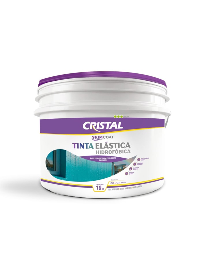 Skim Coat Tinta Elástica Hidrofóbica 10KG Cristal - Cinza