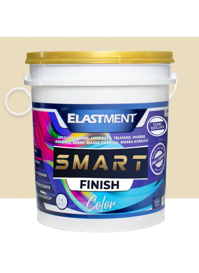 Smart Color Finish, 18L Palha Semi-Brilho  - Alta Cobertura e Flexibilidade, Permeável ao vapor