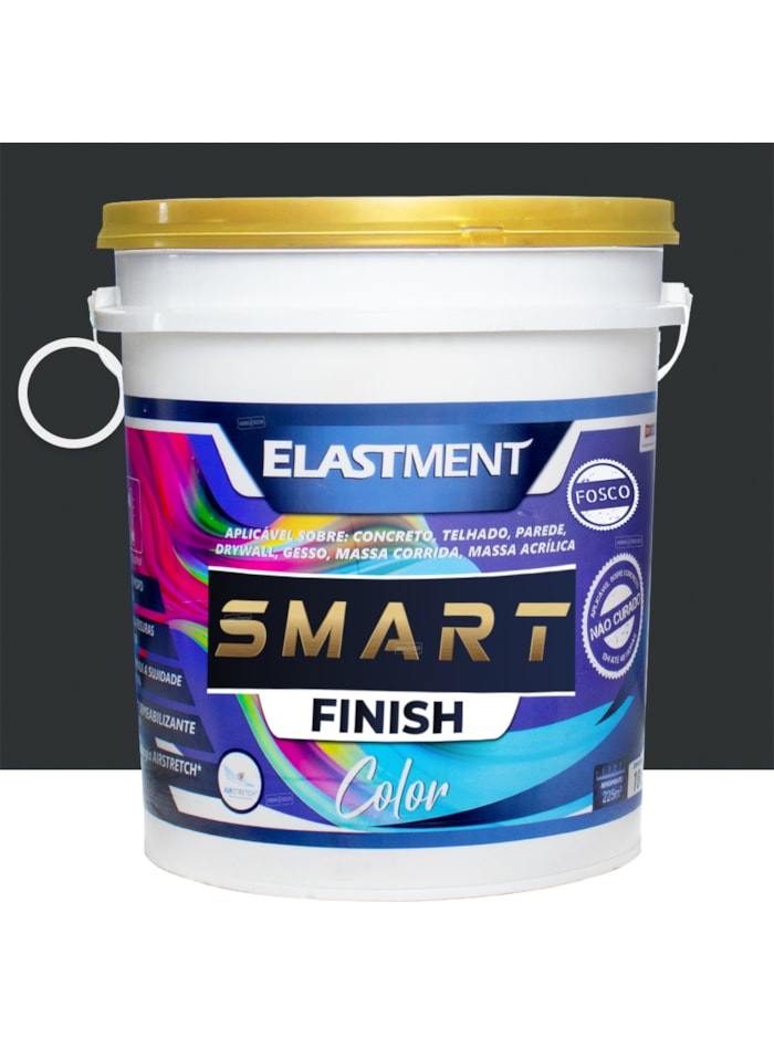 Smart Color Finish, 18L Preto Fosco - Alta Flexibilidade, Baixo VOC, Uso Interno e Externo