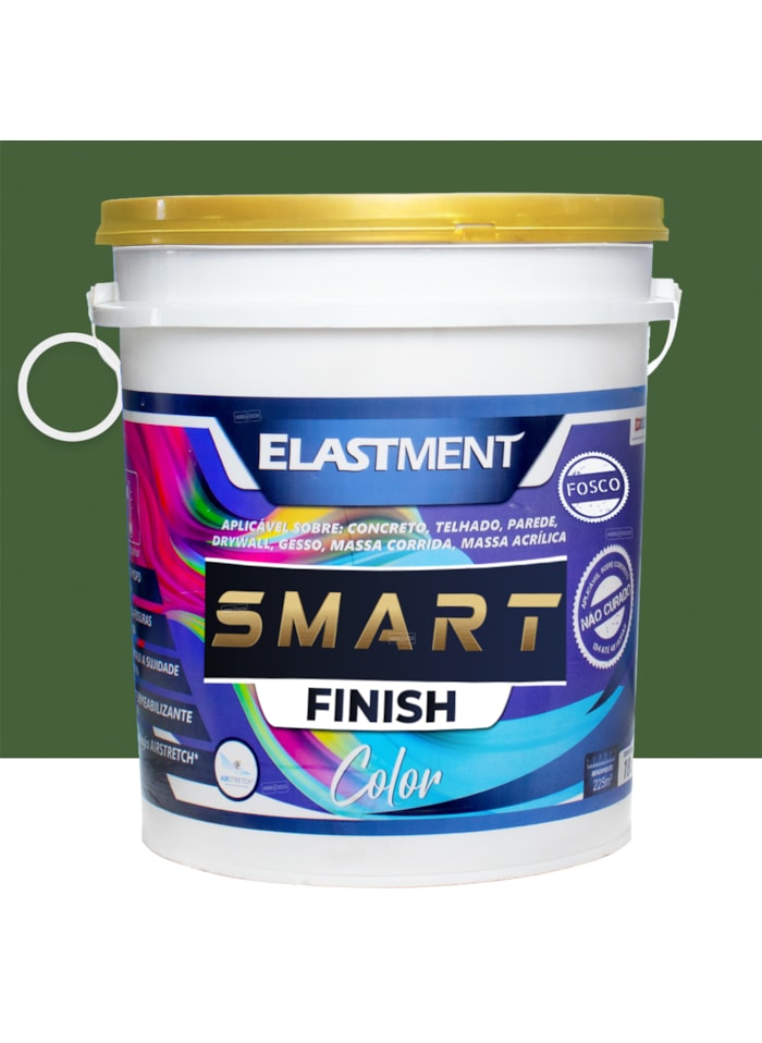 Smart Color Finish, 18L Verde Selva Fosco - Alta Flexibilidade, Baixo VOC, Uso Interno e Externo