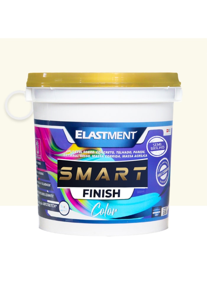 Smart Color Finish, 3,6L Algodão Egípcio Semi-Brilho - Alta Resistência e Flexibilidade, Uso Interno e Externo
