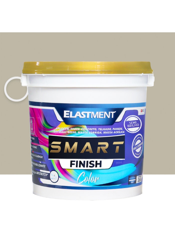 Smart Color Finish, 3,6L Bege Intenso Semi-Brilho - Alta Resistência e Flexibilidade, Uso Interno e Externo
