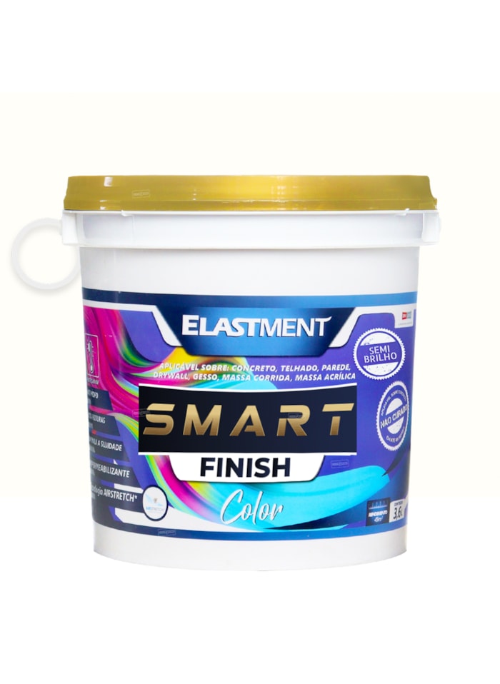 Smart Color Finish, 3,6L Branco Neve Semi-Brilho - Alta Resistência e Flexibilidade, Uso Interno e Externo