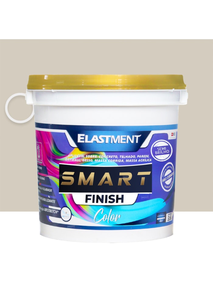 Smart Color Finish, 3,6L Creme de Avelã Semi-Brilho - Alta Resistência e Flexibilidade, Uso Interno e Externo
