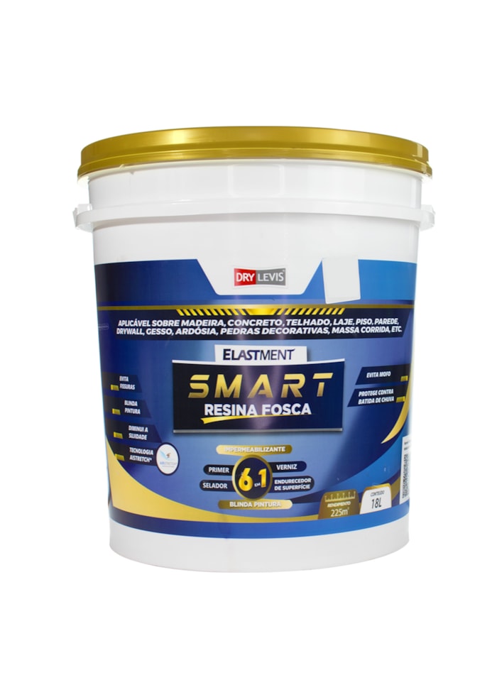 Smart Resina 6em1, 18L Fosca - Primer, Seladora e Verniz Base Água