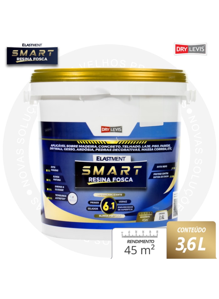 Smart Resina 6em1, 3,6L Fosca - Sela, Protege e Regula Brilho, Uso Interno e Externo